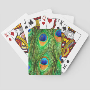 Bunte Pfauenfeder-Muster Spielkarten