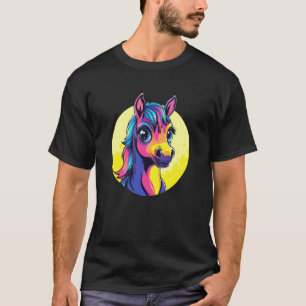 Bunte Pferd Mit Großen Augen T-Shirt