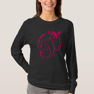 Bunte Pferd Reiten Reiter Pferd Silhouette T-Shirt