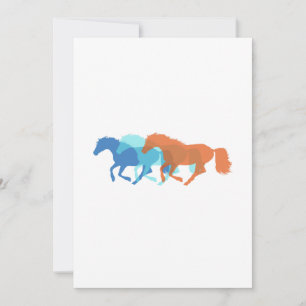 Bunte Pferde laufen Einladung