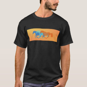 Bunte Pferde laufen T-Shirt