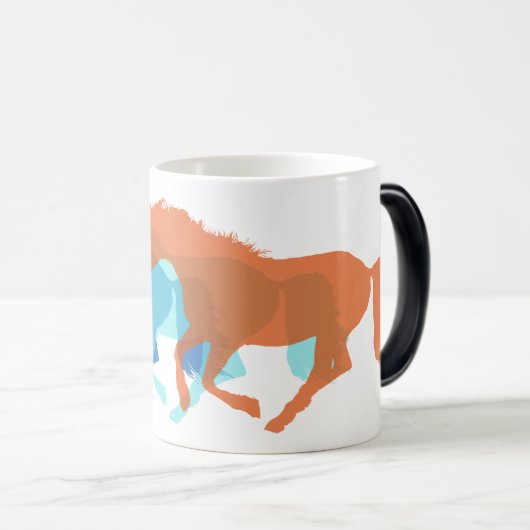 Bunte Pferde laufen Verwandlungstasse (VorderseiteRechts)