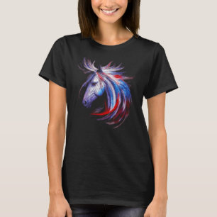 Bunte Pferde-Reitkunst-Farm-Cowgirl-Pferdereiten T-Shirt
