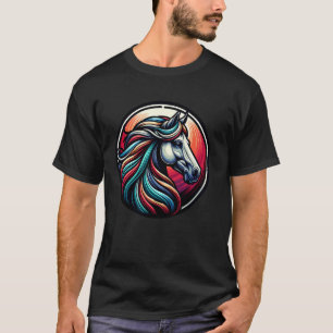 Bunte Pferdekunst für Pferdefreunde. T-Shirt