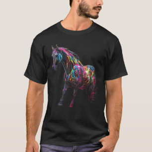 Bunte Pferdekunst Tiermotiv Pferd 2 T-Shirt