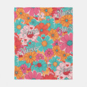 Bunte Pflegekraft Blumenmuster (1) Fleecedecke (Vorderseite)