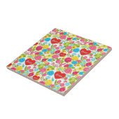 Bunte Pflegekraft Blumenmuster (2) Fliese (Seite)