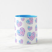 Bunte Pfoten in Herzen Tasse (Zentrum)