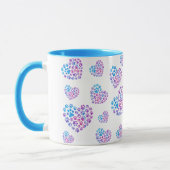 Bunte Pfoten in Herzen Tasse (Links)