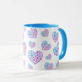 Bunte Pfoten in Herzen Tasse (VorderseiteRechts)