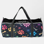 Bunte Pfoten-Knochen-Kosmische-Monogramm-Personali Duffle Bag (Vorderseite)