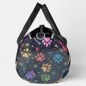 Bunte Pfoten-Knochen-Kosmische-Monogramm-Personali Duffle Bag (Rechts)