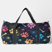 Bunte Pfoten-Knochen-Kosmische Monogramm Personali Duffle Bag (Vorderseite)