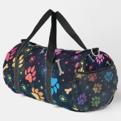 Bunte Pfoten-Knochen-Kosmische Monogramm Personali Duffle Bag (Rechte Ecke)