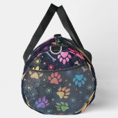 Bunte Pfoten-Knochen-Kosmische Monogramm Personali Duffle Bag (Rechts)