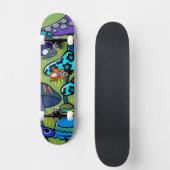 Bunte Pilzillustration Skateboard (Vorderseite)