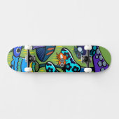 Bunte Pilzillustration Skateboard (Horizontal)