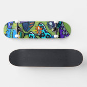 Bunte Pilzillustration Skateboard (Horizontal)