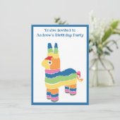 Bunte Pinata Geburtstagsparty Einladung (Stehend Vorderseite)