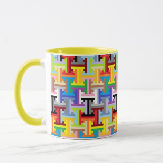 Bunte Pixelmuster-Tasse Tasse (Links)