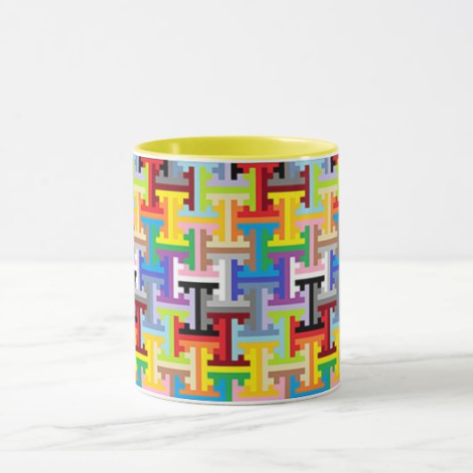 Bunte Pixelmuster-Tasse Tasse (Zentrum)