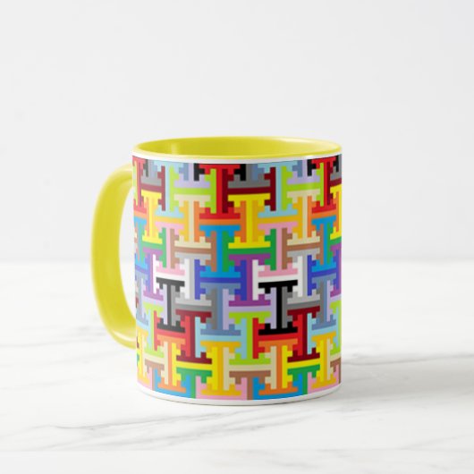 Bunte Pixelmuster-Tasse Tasse (Vorderseite Links)