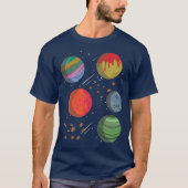 Bunte Planeten im Weltraum T-Shirt (Vorderseite)