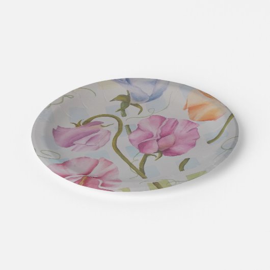 BUNTE PLATTERBSEN-PAPIERplatte Pappteller (Schrägansicht)