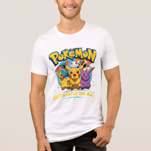 Bunte Pokémon-Charaktere mit 'Gotta Catch 'Em  Tri-Blend Shirt