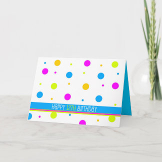 Bunte Polka Dot 12. Geburtstagskarte Karte