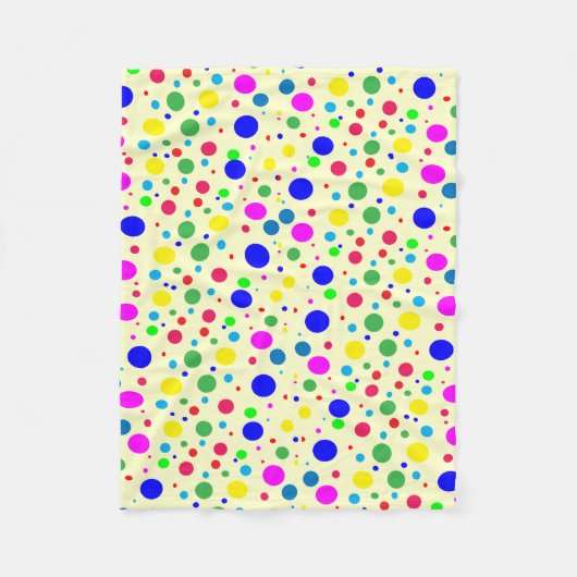 Bunte Polka Dot Bubbles Fleece Blankon (Vorderseite)