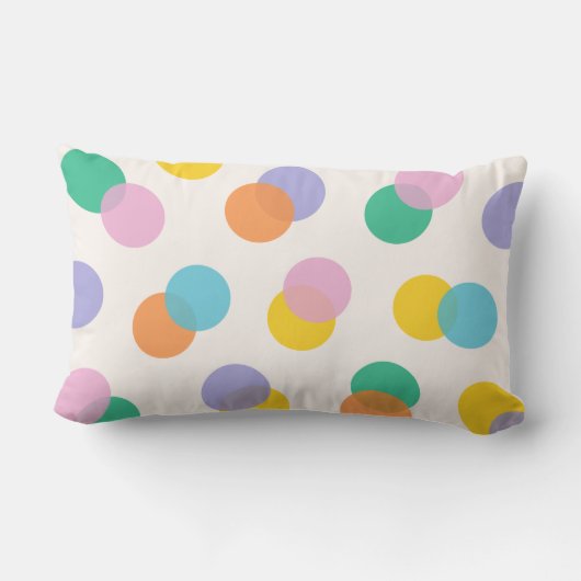 Bunte Polka Dots Confetti Kids Lendenkissen (Rückseite)