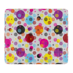 Bunte Polka Dots Square Schneidebrett