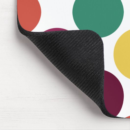 Bunte Polka-Punkt-Blase personalisiertes Mousepad (Ecke)