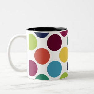 Bunte Polka-Punkt-Blasen-runde Zweifarbige Tasse