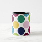 Bunte Polka-Punkt-Blasen-runde Zweifarbige Tasse (Mittel)