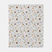 Bunte Polka-Punkte auf Grau. Fleecedecke (Vorderseite)