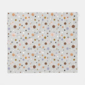 Bunte Polka-Punkte auf Grau. Fleecedecke (Vorderseite (Horizontal))