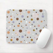 Bunte Polka-Punkte auf Grau. Mousepad (Mit Mouse)