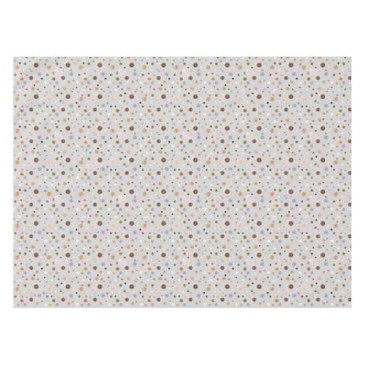 Bunte Polka-Punkte auf Grau. Tischdecke (Vorderseite (Horizontal))