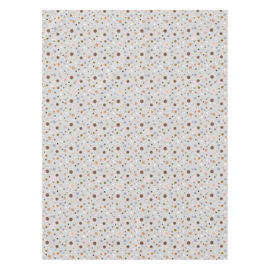 Bunte Polka-Punkte auf Grau. Tischdecke (Vorderseite)