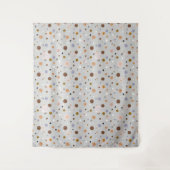 Bunte Polka-Punkte auf Grau. Wandteppich (Vorderseite)