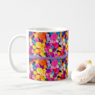 Bunte Pom-Poms-Tasse Kaffeetasse