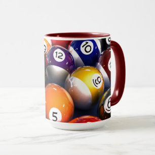 Bunte Pool-Liebhaber-Billard-Ball-Tasse Tasse