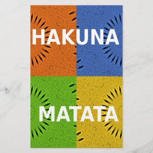 Bunte Pop-Art-Collage und "Hakuna Matata"-Botschaf Briefpapier