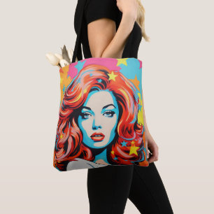 Bunte Pop-Art-Frau Tasche