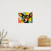Bunte Pop-Art-Hundedarstellung Poster (Küche)