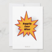 Bunte Pop-Kunst-Comic-Bucheinband-Hochzeit laden Einladung (Rückseite)