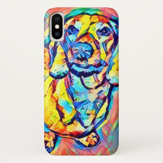 Bunte Pop-Kunst-Dackel Case-Mate iPhone Hülle (Rückseite)