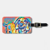 Bunte Pop-Kunst-Dackel Gepäckanhänger (Vorderseite horizontal)